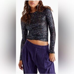FREE PEOPLE INTIMATELY | Gold Rush Sequin Top